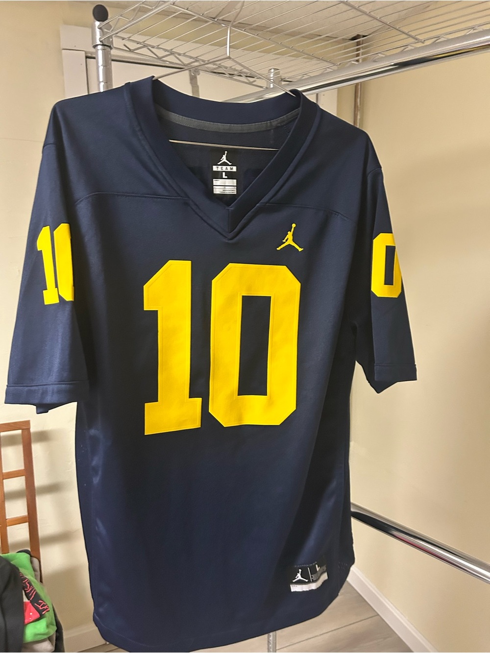 Tom Brady Jordan Men’s Navy Blue Jersey with Yellow Number 10